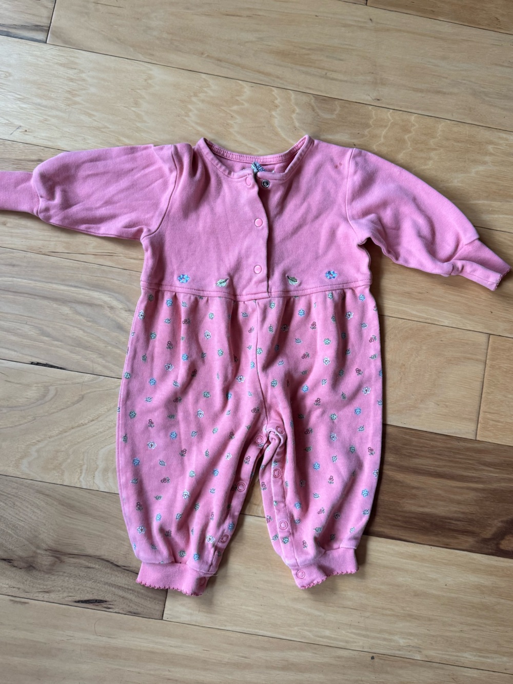 Vintage Gymboree Pink Floral Baby One-Piece Romper